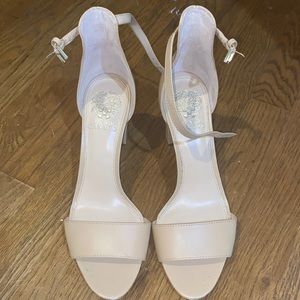 Vince Camuto Bone Color Leather Sandals